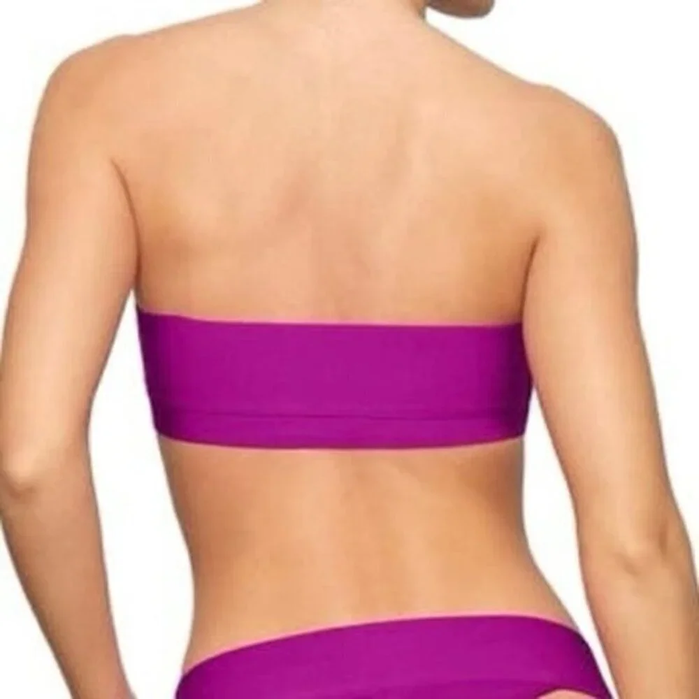 NWT Skims XXS Swim Knit Bandeau Strapless Bikini Top Lollipop Pink